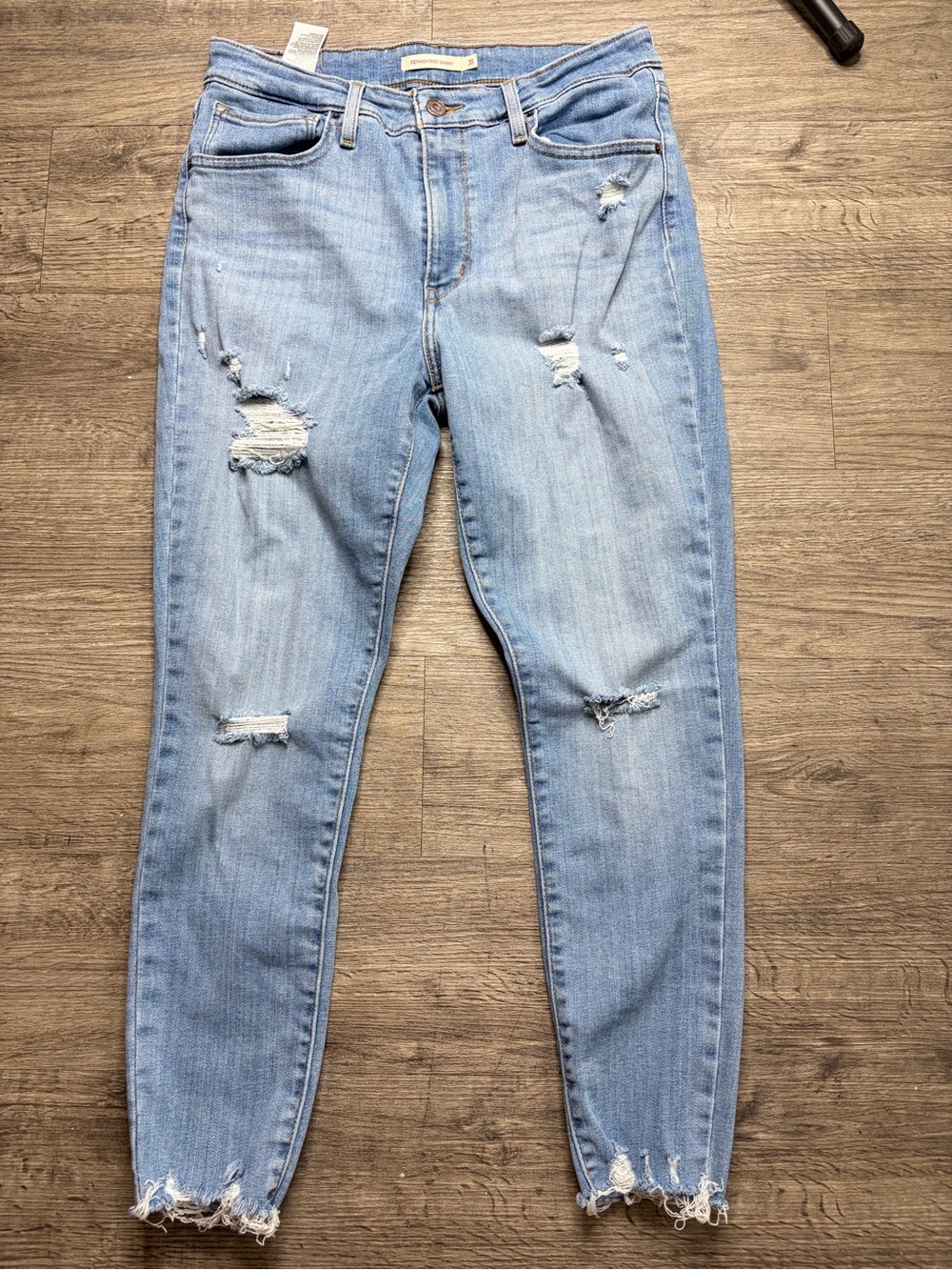 Levi's Light Blue Distressed Boyfriend Jeans